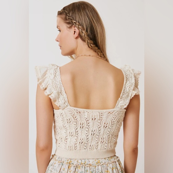 Anthropologie Ruffled Garden Sweater Tank - Picture 3 of 6